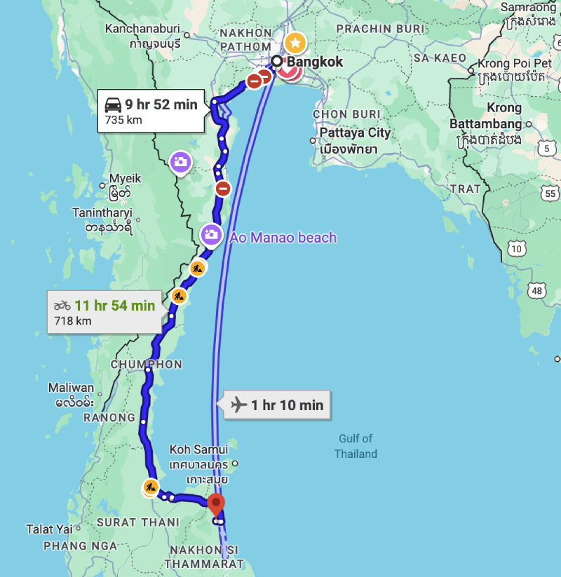 เส้นทางการเดินทางจากกรุงเทพฯ ไปยังวัดเจดีย์ (ไอ้ไข่)