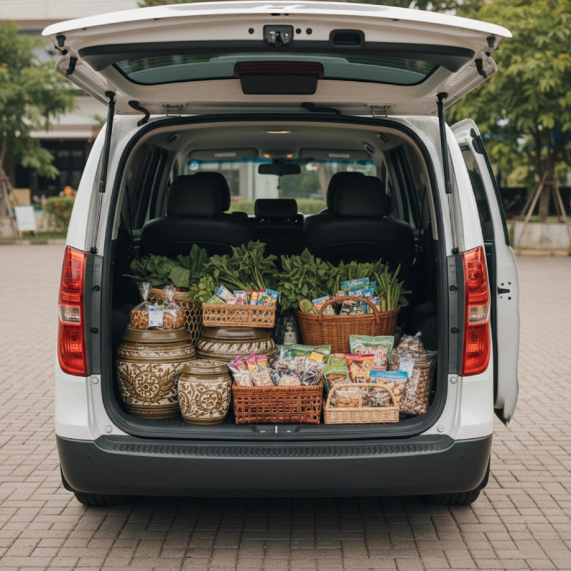 รถตู้ VIP พื้นที่เก็บของกว้าง ใส่ของฝากจากราชบุรี